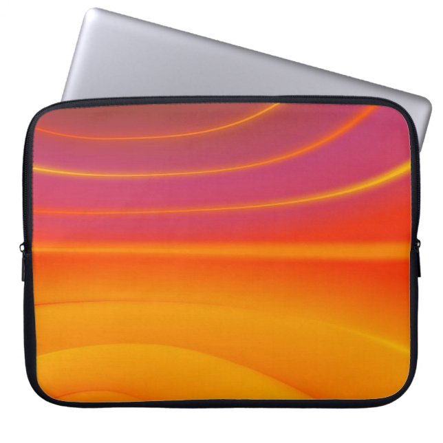 Abstract Orange Swirl Laptop Computer Sleeve (Front)