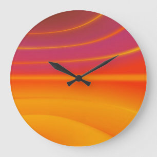 Abstract Orange Swirl Round Wall Clock