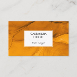 Abstract Orange Unique Alcohol Ink Liquid Art Business Card