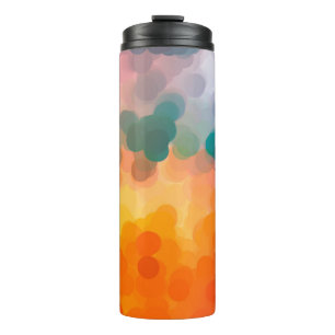 Abstract orange watercolor background. Illustratio Thermal Tumbler