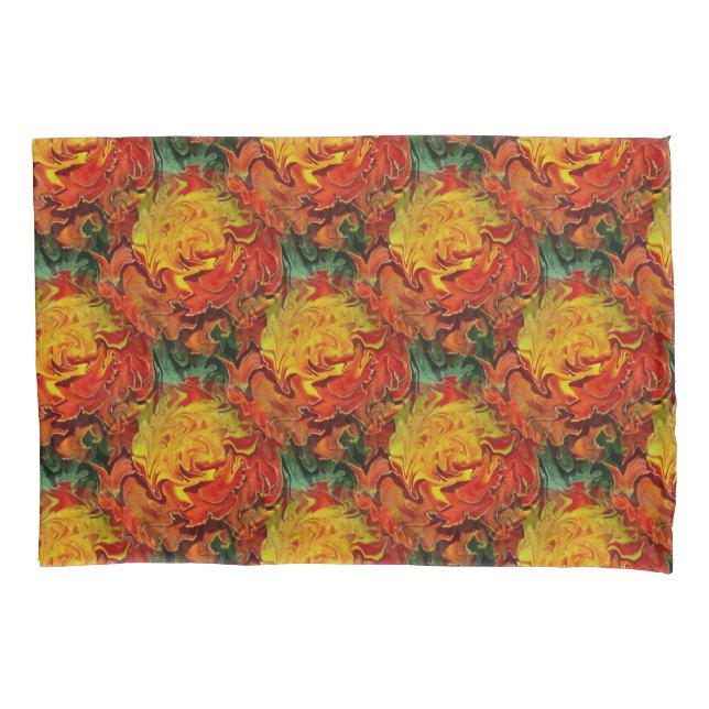 Abstract Orange Yellow Green Pattern       Pillowcase (Front)