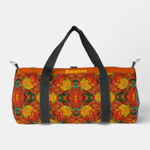 Abstract Orange Yellow Green Personalised     Duffle Bag