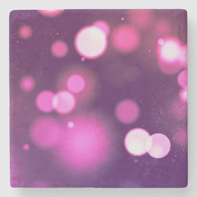 Abstract Orbs Pink/Purple Whimsical Design coaster (Front)