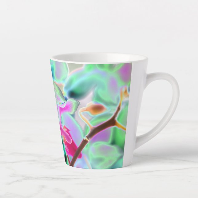 Abstract Orchid Design Latte Mug (Right)