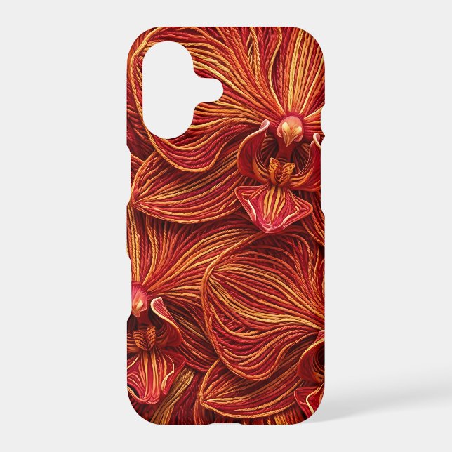 Abstract Orchid Fire Red Thread iPhone Cases (Back)
