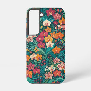 Abstract Orchids Garden Butterflies Samsung Cases