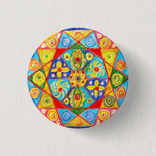 Abstract order 3 cm round badge (Front)