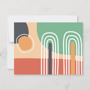 Abstract organic art retro design postcard
