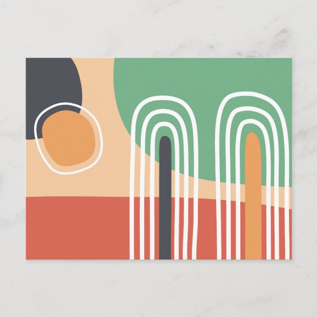 Abstract organic art retro design postcard (Front)
