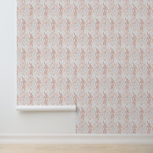 Abstract Organic Pattern, Subtle TerraCotta & Grey Wallpaper