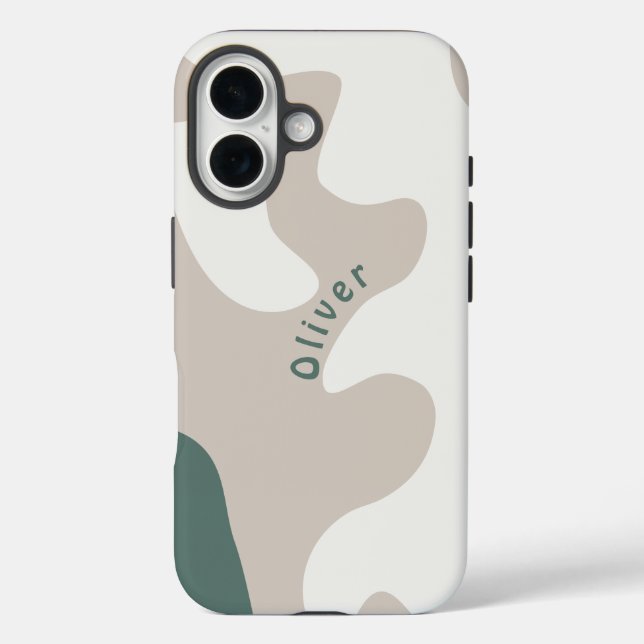 Abstract Organic Shaped Scandi Personalised Name Case-Mate iPhone Case (Back)
