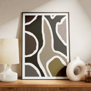 Abstract Organic Shapes Chic Home Office Art Print