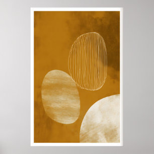 Abstract Organic Shapes Poster - Minimalist Line