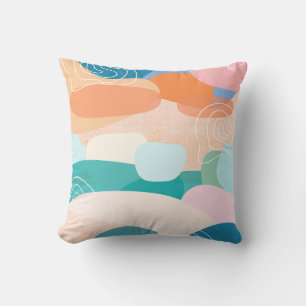 Abstract Organic Shapes Sunset Colour Palette Cushion