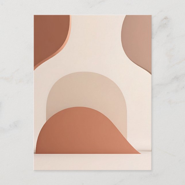 Abstract Organic Terracotta Boho Curves Postcard (Front)