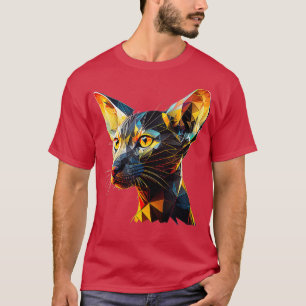Abstract Oriental Shorthair Cat Portrait  T-Shirt