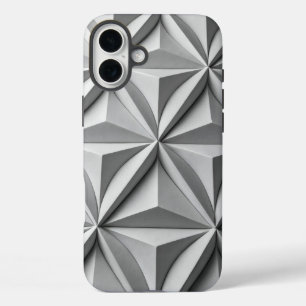 Abstract origami folded intersecting lines iPhone 16 plus case