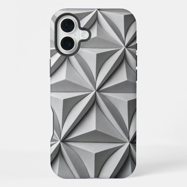 Abstract origami folded intersecting lines iPhone case (Back)