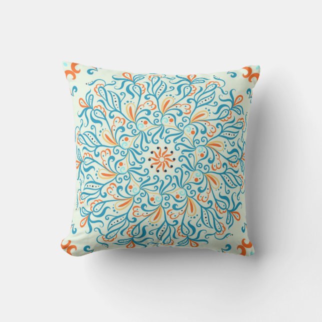 Abstract Ornament Ceramic Tile Pattern Cushion (Front)