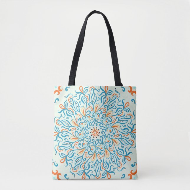 Abstract Ornament Ceramic Tile Pattern Tote Bag (Front)