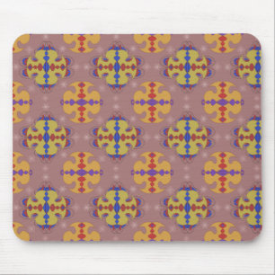 Abstract ornament shapes pastel colours pattern mouse mat