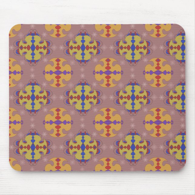 Abstract ornament shapes pastel colours pattern mouse mat (Front)