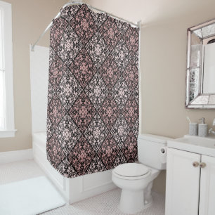 Abstract ornamental decorative decor brown beige b shower curtain