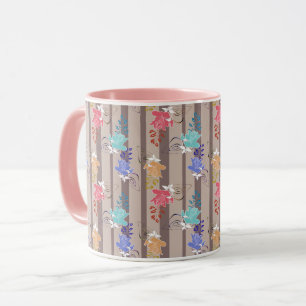 Abstract ornamental decorative  retro striped line mug