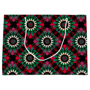 Abstract ornamental geometrical print decoration p large gift bag