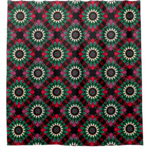 Abstract ornamental geometrical print decoration p shower curtain