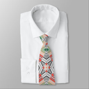 Abstract ornamental lined striped folk ethno triba tie