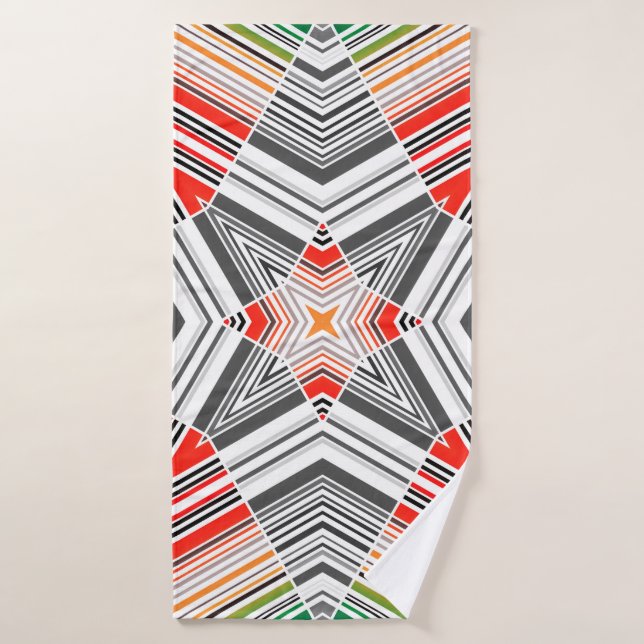 Abstract ornamental lined striped sealmess pattern bath towel (Bath Towel)