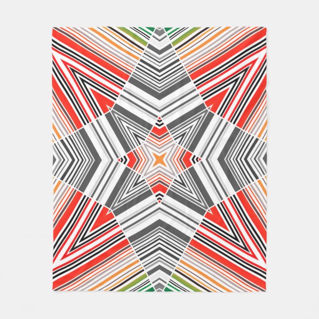 Abstract ornamental lined striped sealmess pattern fleece blanket (Front)