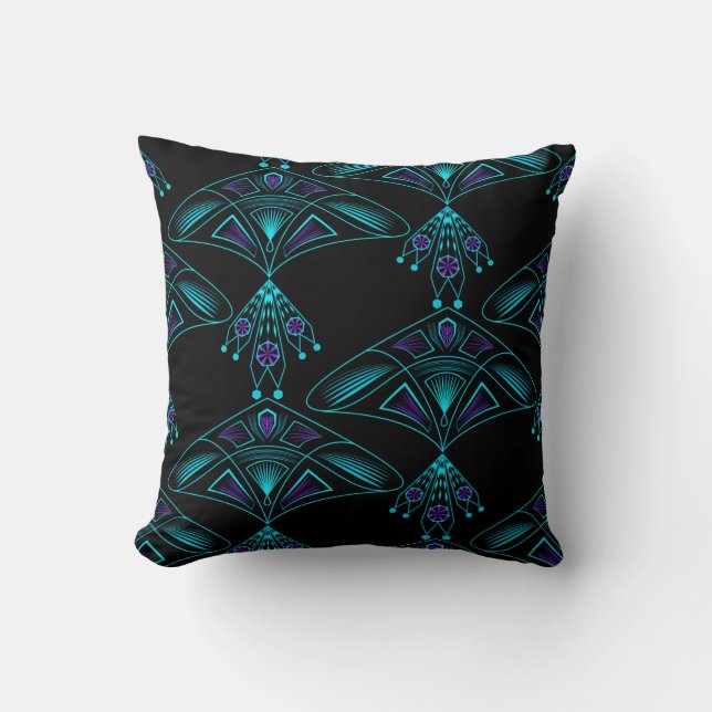 Abstract ornamental modern decor jewellery art dec cushion (Front)