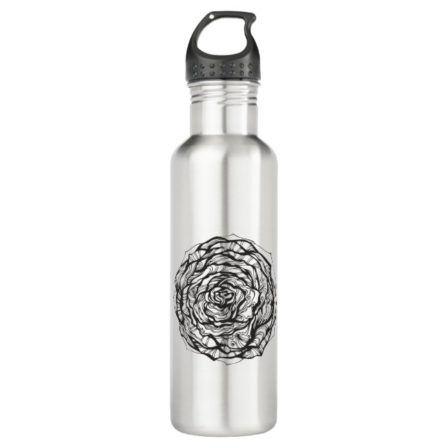 Abstract Ornamental Rose 710 Ml Water Bottle (Front)