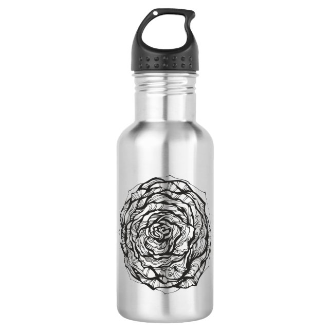 Abstract Ornamental Rose 710 Ml Water Bottle (Front)