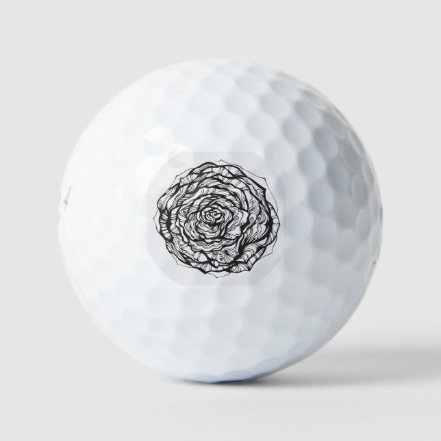 Abstract Ornamental Rose Golf Balls (Front)