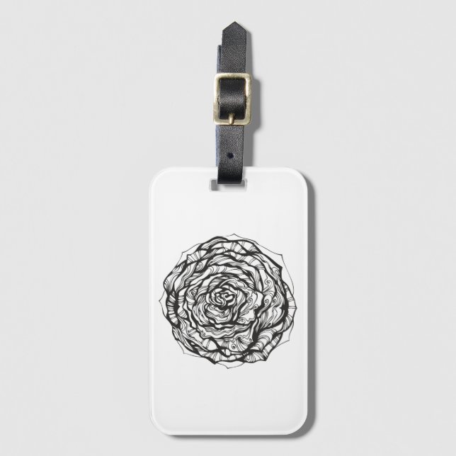 Abstract Ornamental Rose Luggage Tag (Front Vertical)