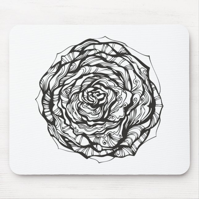 Abstract Ornamental Rose Mouse Mat (Front)