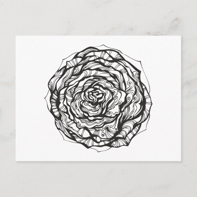 Abstract Ornamental Rose Postcard (Front)