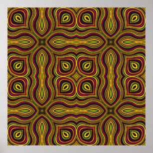 Abstract ornamental seamless pattern. Vintage mosa Poster