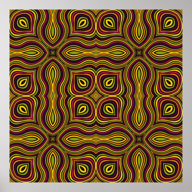 Abstract ornamental seamless pattern. Vintage mosa Poster (Front)