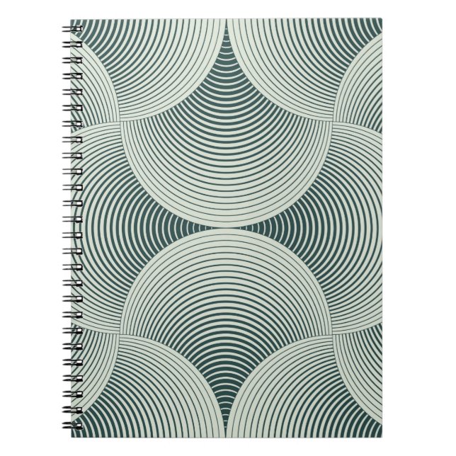 Abstract ornate geometric petals grid background.  notebook (Front)
