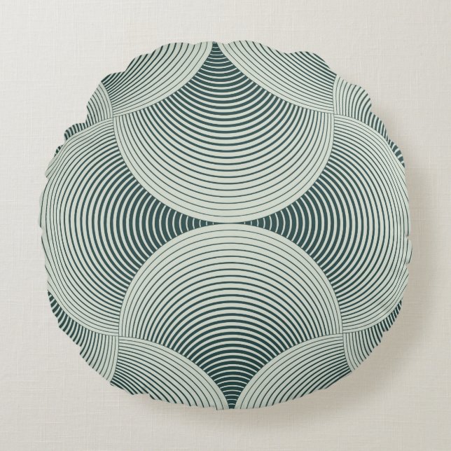 Abstract ornate geometric petals grid background.  round cushion (Front)