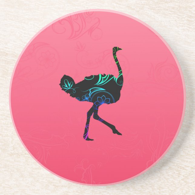 Abstract Ostrich Coaster (Front)