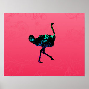Abstract Ostrich Poster