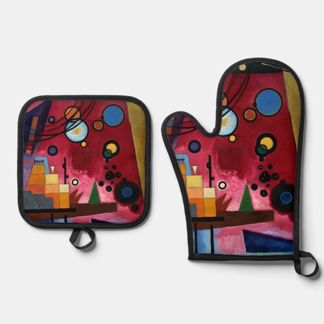 Abstract  oven mitt & pot holder set (Front)