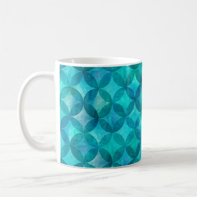 Abstract overlapping circles seamless pattern. Wat Coffee Mug (Left)