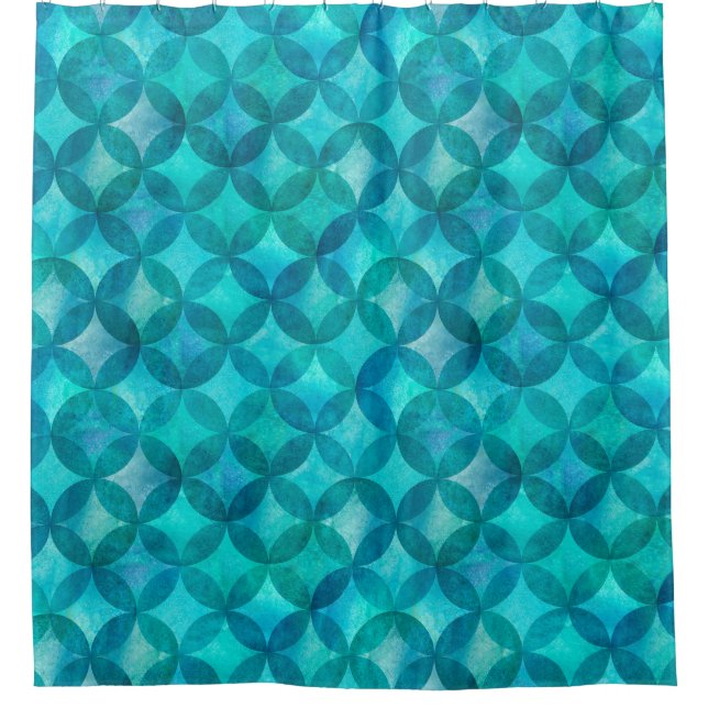 Abstract overlapping circles seamless pattern. Wat Shower Curtain (Front)