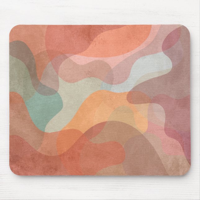 Abstract Overlapping Pastel Blobs Background Mouse Mat (Front)